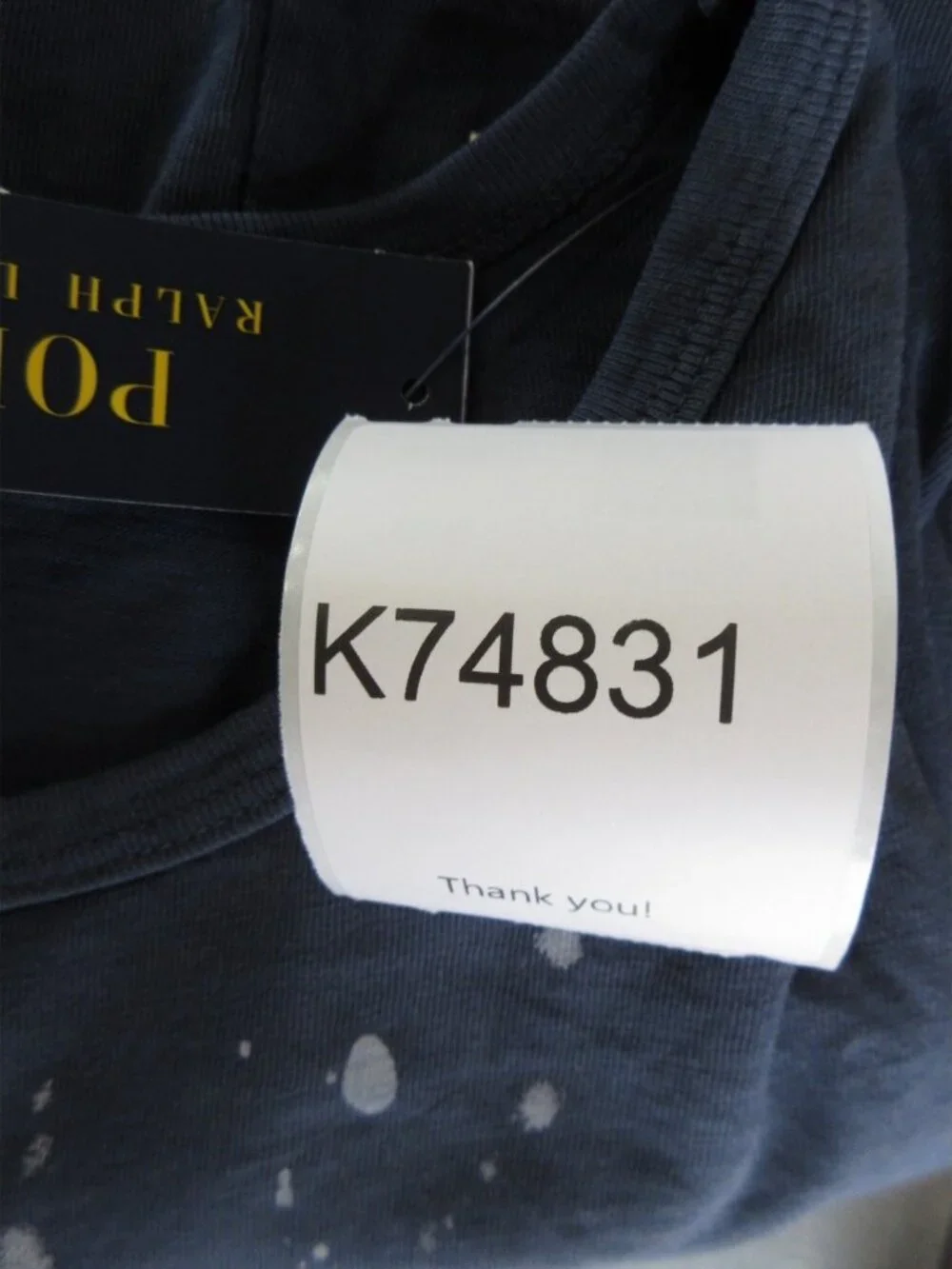 Polo Ralph Lauren Shirt 2XB Big Navy Spell Out Graphic Paint Splatter